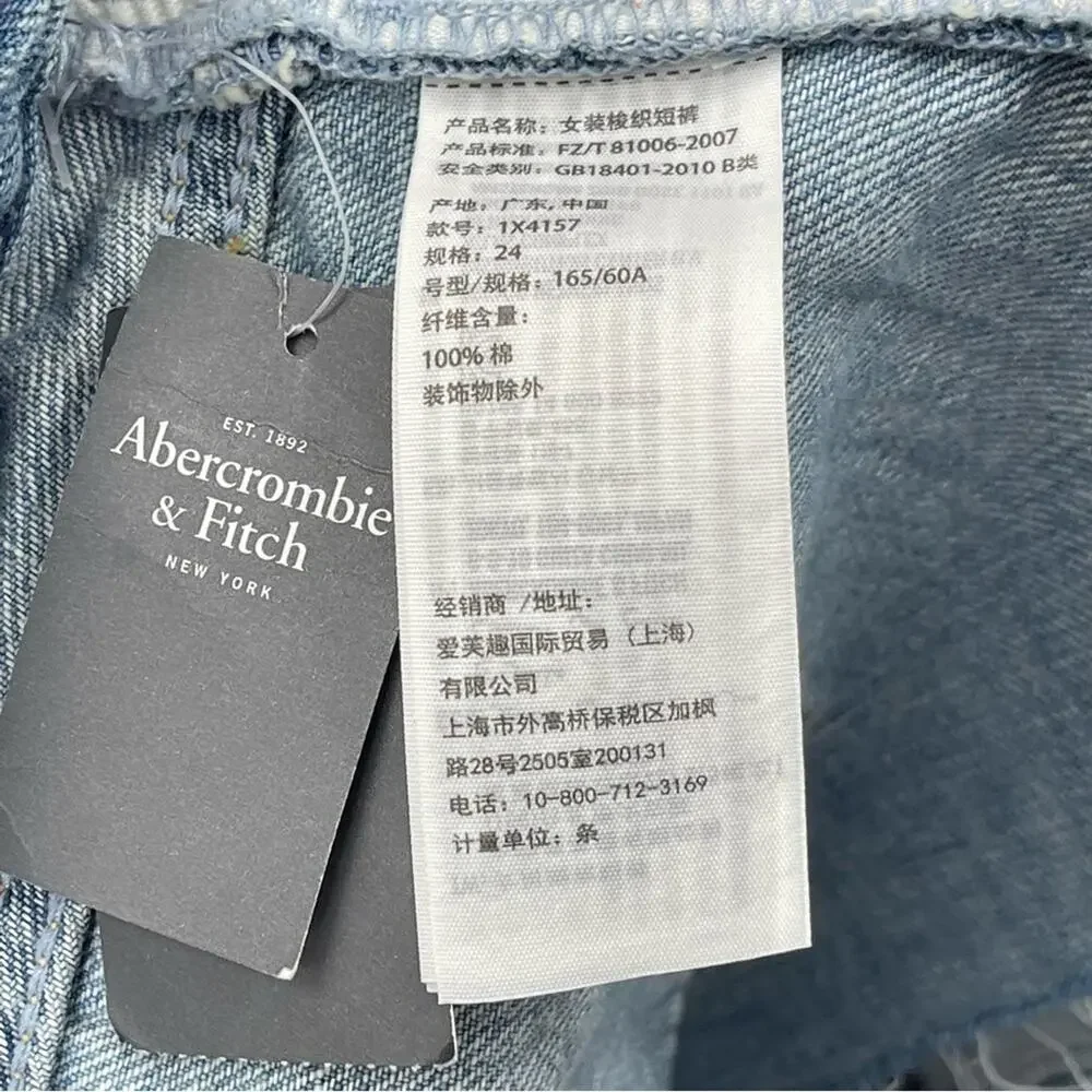 NWT Abercrombie & Fitch The Boyfriend Short Denim Shorts Size 24 - Picture 13 of 13